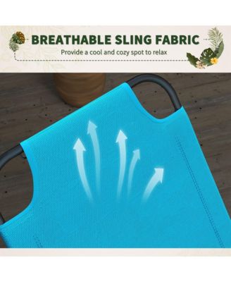 Garden Rocking Chair, Outdoor Indoor Sling Fabric Rocker for Patio, Balcony, Porch, Light Blue