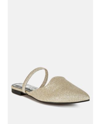 Twiggy Glitter Faux Leather Flat Mules