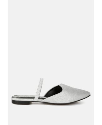 Twiggy Glitter Faux Leather Flat Mules