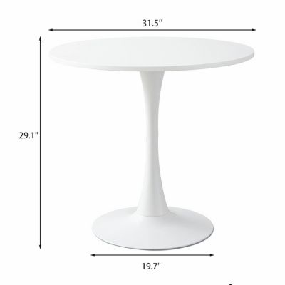 Streamdale Modern Round Dining Table, " White
