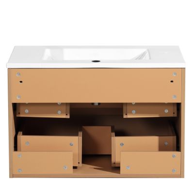 Streamdale 30" Wall-Mounted Vanity with Ceramic Sink and Drawers