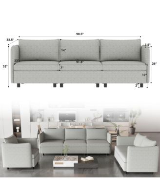 Modular Sectional Sofa 1+2+3 Seats with Storage