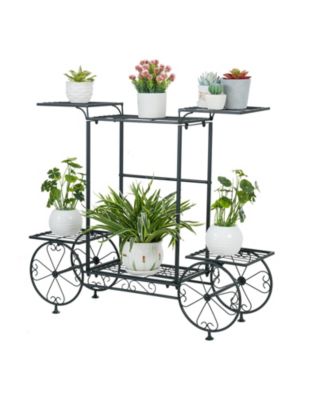 Garden Wrought Iron Plant Stand 6 Tiers Flower Pots Display Rack Home Garden Decor