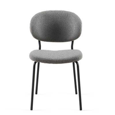 Grey Boucle Dining Chairs (Set of 2)