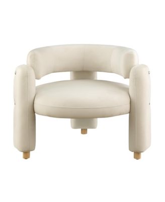 Barrel Accent Chair Curved Arms, Waterfall Seat