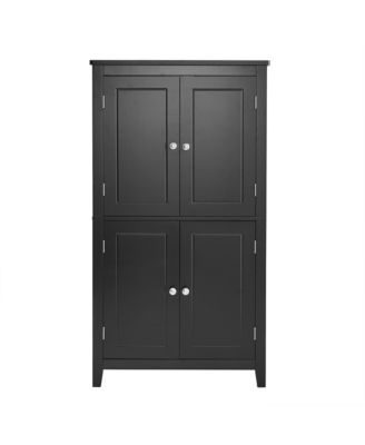 Freestanding 4-Door Bathroom Storage Cabinet