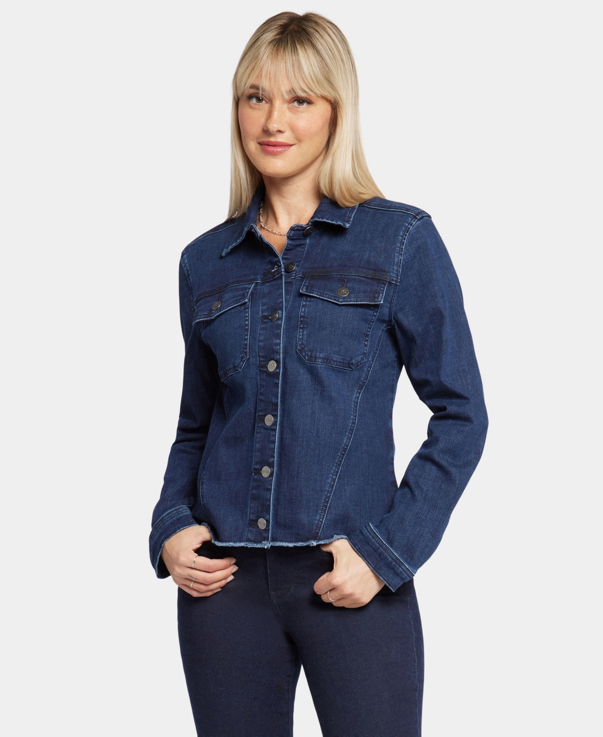 NYDJ WOMEN'S FRAYED HEM DENIM JACKET 