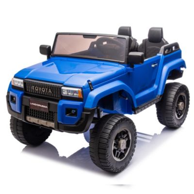 24V Two-seater Kids Ride On Car W/Parents Remote Control, Licensed Toyota LC250,110w Motors, With Shovel, Three-point Seat Belt, Slow Start, Speed adjustment, Bluetooth, Music for Kids Aged 3+.