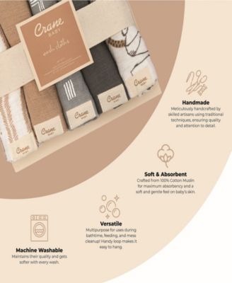 Infants Ezra Woodland Animal Wash Cloth, 5-Pc. Set