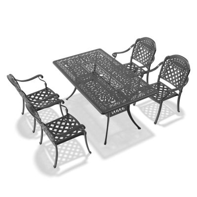 Streamdale 5-Piece Cast Aluminum Patio Set with Assorted Cushions