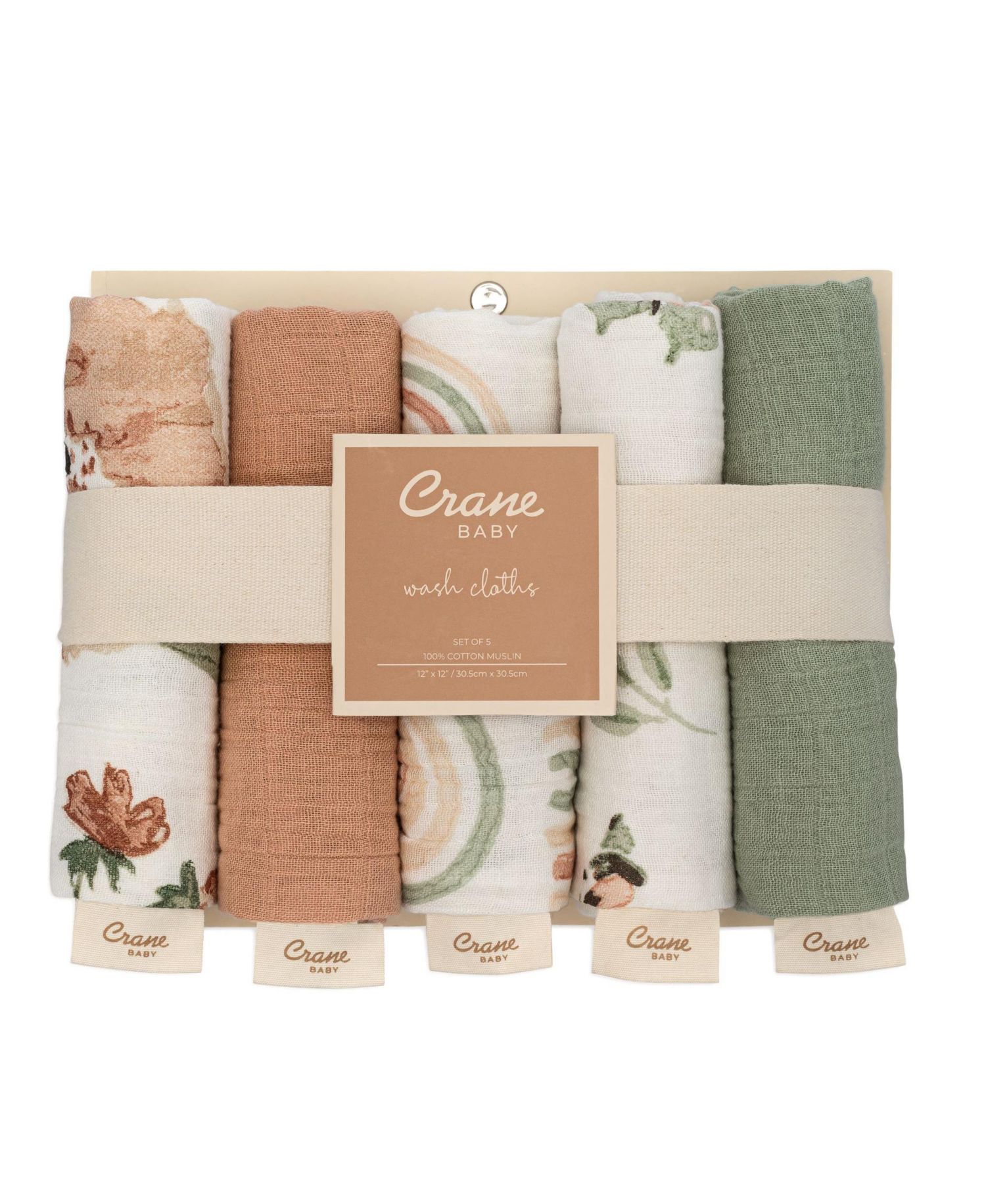 Infants Parker Pink Floral Wash Cloth, 5-Pc. Set