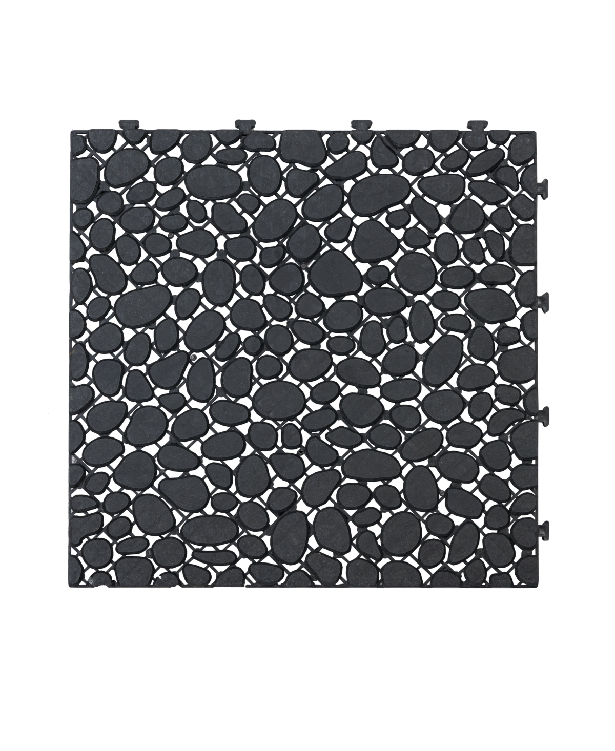12 x 12 Inch Black Interlocking Deck Tiles Plastic Waterproof Outdoor All Weather Anti-slip Bathroom Shower Balcony Porch Strong Weight Capacity Upto