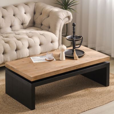 Wood 2-Tier Living Room Coffee Table