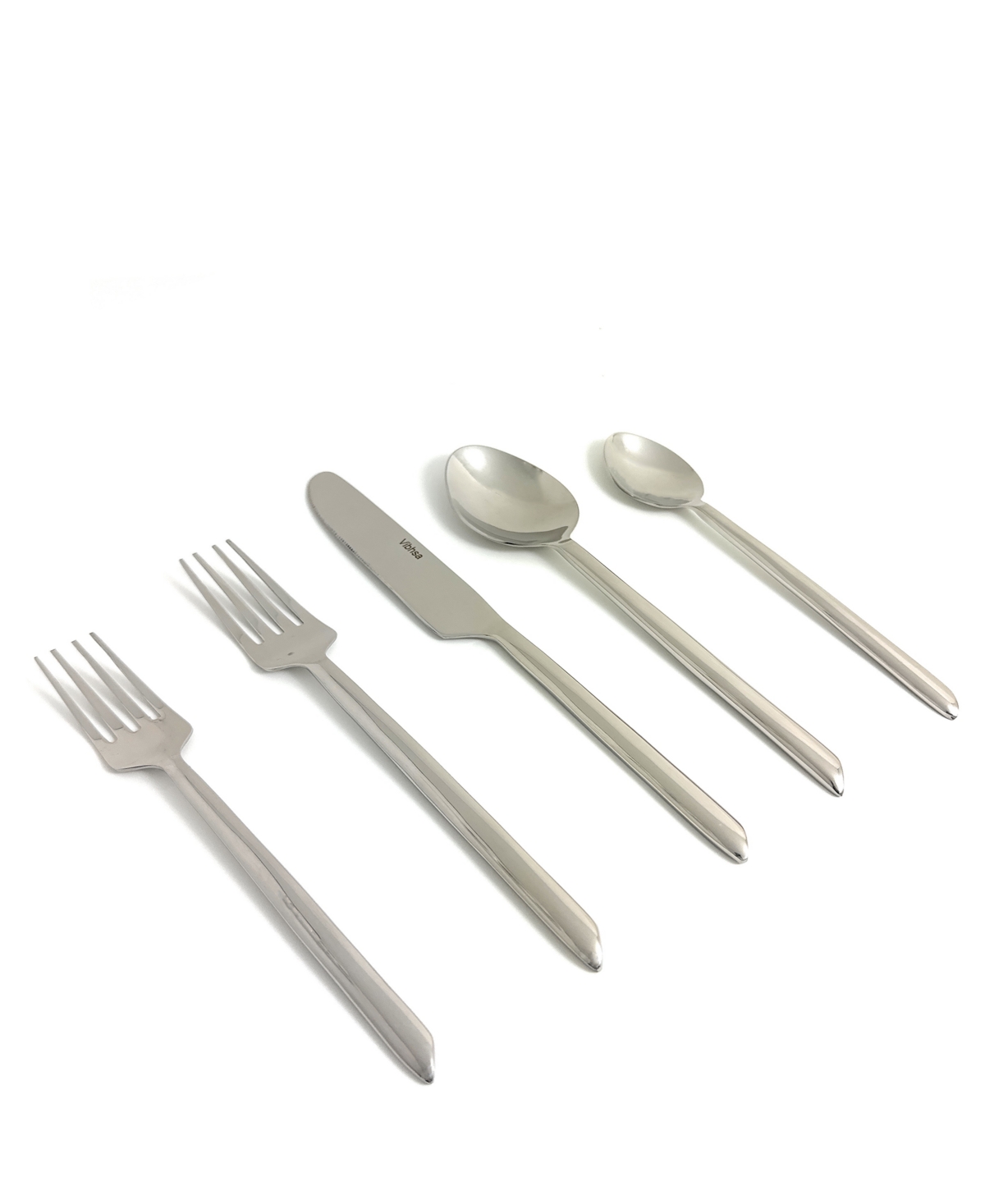 Vibhsa Side Cut 20-pc. Flatware Set, Serving For 4 In Silver Glossy Finish