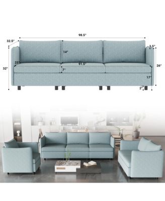 Modular Sectional Sofa with Storage | 1+2+3 Seat