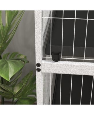 50" H 5-Tier Small Animal Cage, Ferret Cage, Large Chinchilla Cage with Hammock Accessory Heavy-Duty Steel Wire, Small Animal Habitat with 4 Doors, Removable Tray, White