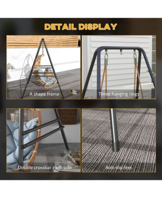 A-Shaped Hammock Chair Stand, Heavy Duty Swing Stand for Indoor & Outdoor Use, Max 330 lbs., Black