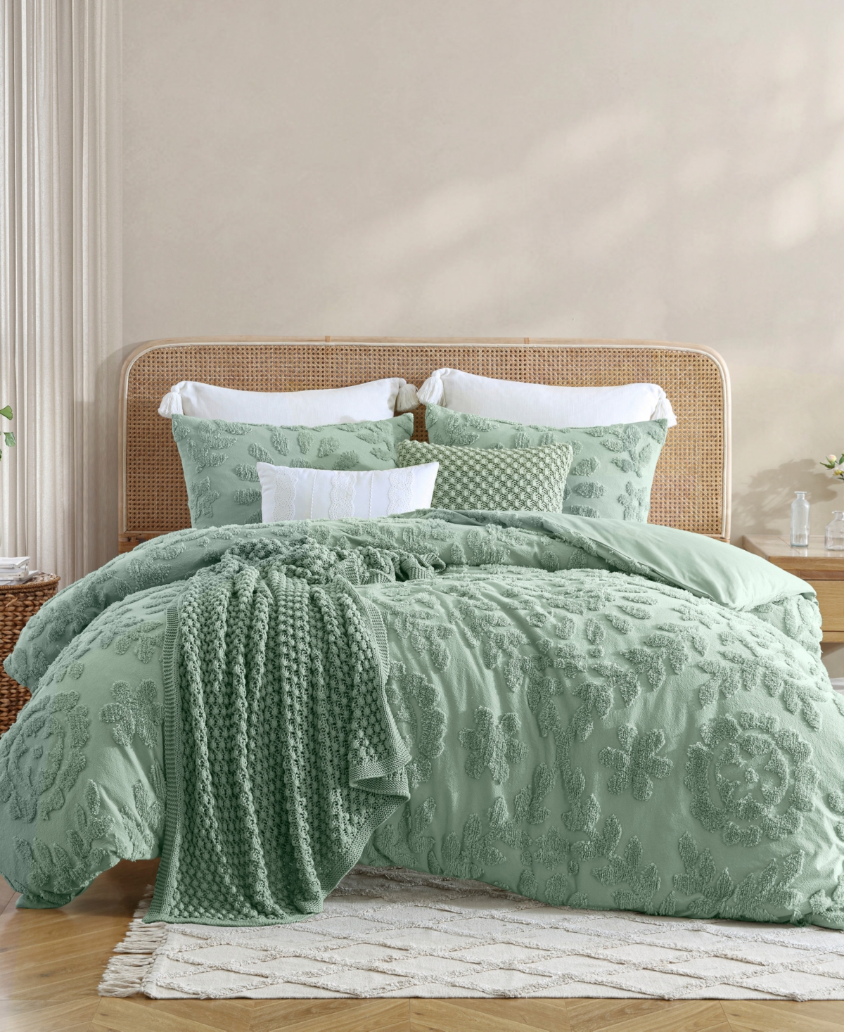 Peri Home Chenille Laurel 3-pc. Comforter Set, King In Sage