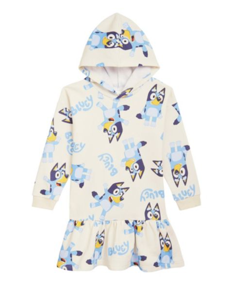 Платье Bluey Fleece Hooded для девочек, цвет: Слоновая кость