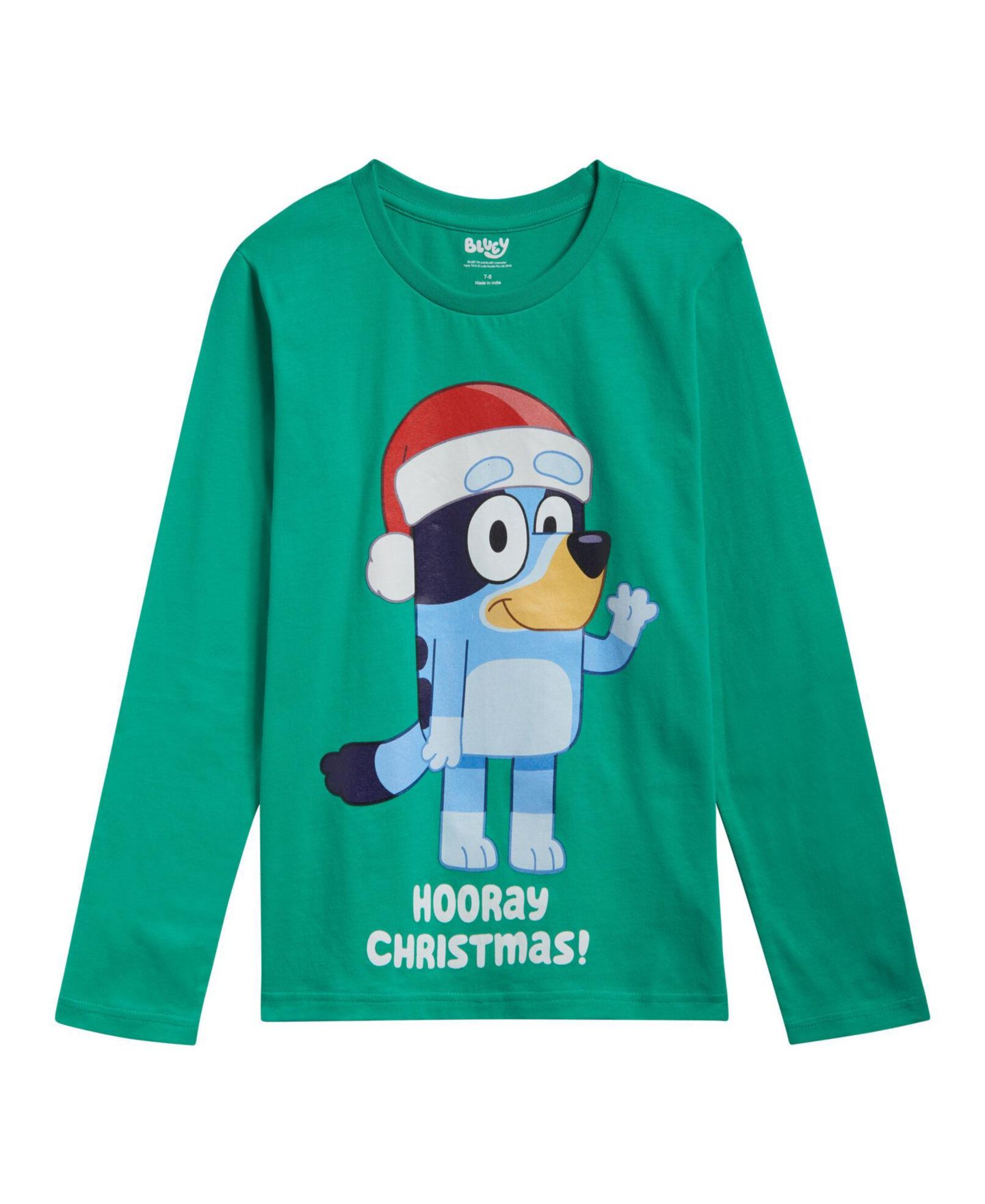 Футболка Bluey Christmas Matching Family Long Sleeve для девочек-малышей, цвет: Зелёный — фото 1