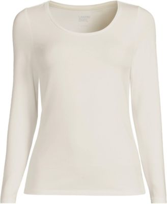 Women's Plus Size Lightweight Jersey Skimming Long Sleeve Scoop Neck T-shirt