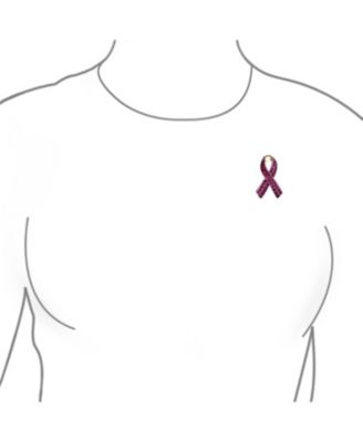 Cancer Awareness Brooch Pin Multi Color Crystal Enamel Support Symbol Jewelry