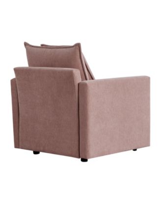 Chenille Fabric Comfy Deep Single Seat Sofa Upholstered Reading Armchair Living Room