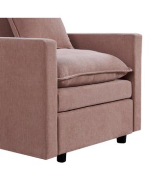 Chenille Fabric Comfy Deep Single Seat Sofa Upholstered Reading Armchair Living Room