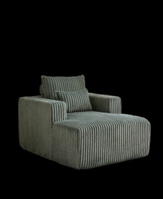 62.5-Inch Corduroy Sponge Sofa Lounge Chair, No Assembly Required, Fluffy Modern Sleeper Chair for Indoor Living Room Bedroom