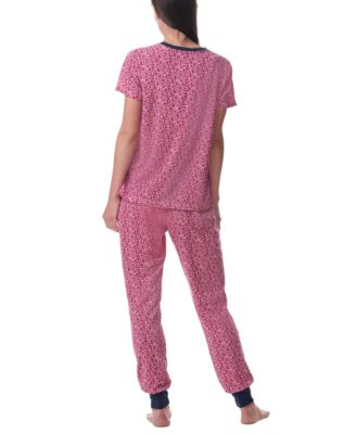 Women's Printed Short-Sleeve Tee & Jogger Set