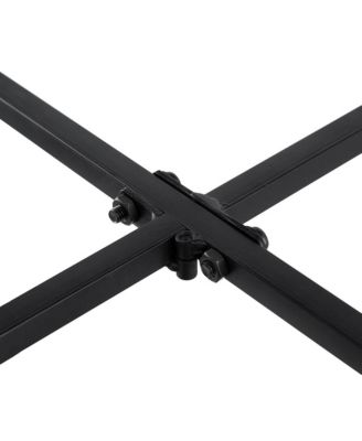 48.5x16.5x50" 3-Tier Metal Console Table, Black Gold Mirrored Shelf