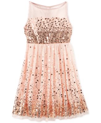 Crystal Doll - Girls' Sequin Illusion Dress