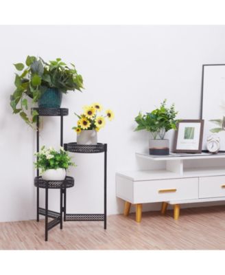 Metal Multi-tier Planter Flowers Pots Holder Garden Patio Decor Plants Rack Stand