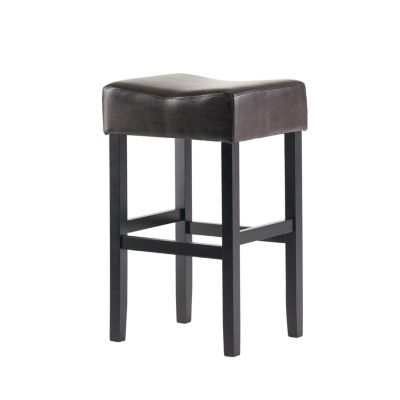 Streamdale 30-Inch Bonded Leather Backless Bar Stool (Set Of 2), Brown