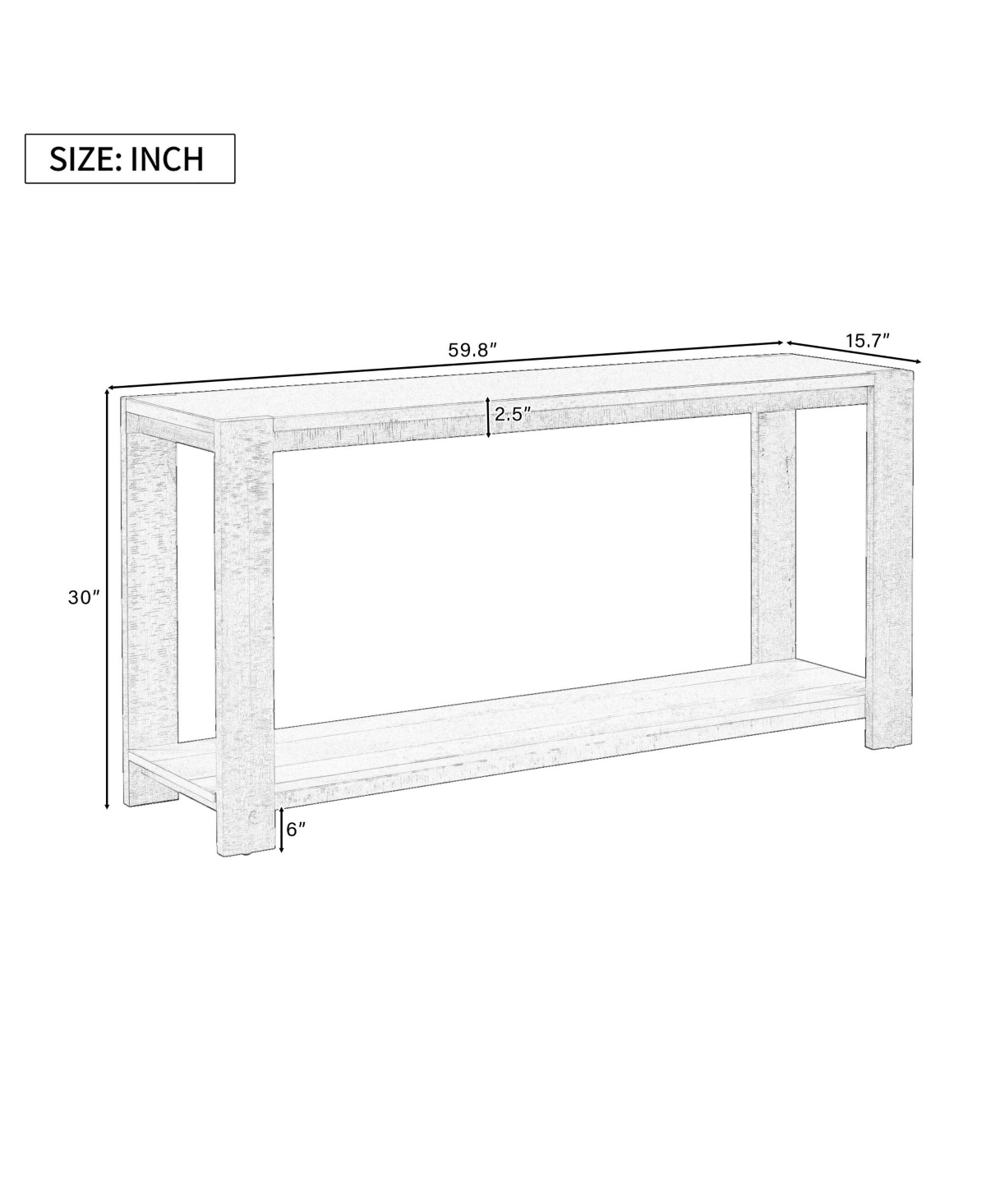 Streamdale Furniture Distinctive Features of a Minimalist Console Table with Bottom Shelf and Four Legs, Suitable for Entryway, Hallway, Living Room