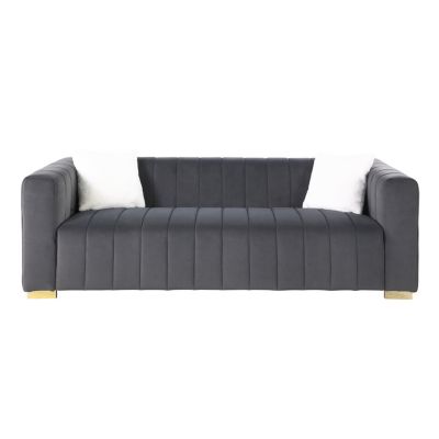  Modern Chesterfield Sofa, 3-Seater in Grey