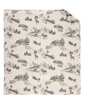 Lodge Toile Reversible Quilted Throw, 50" x 60"