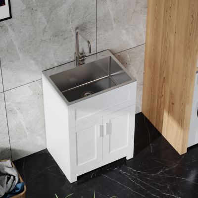 Laundry Tub Cabinet with Stainless Steel Combo