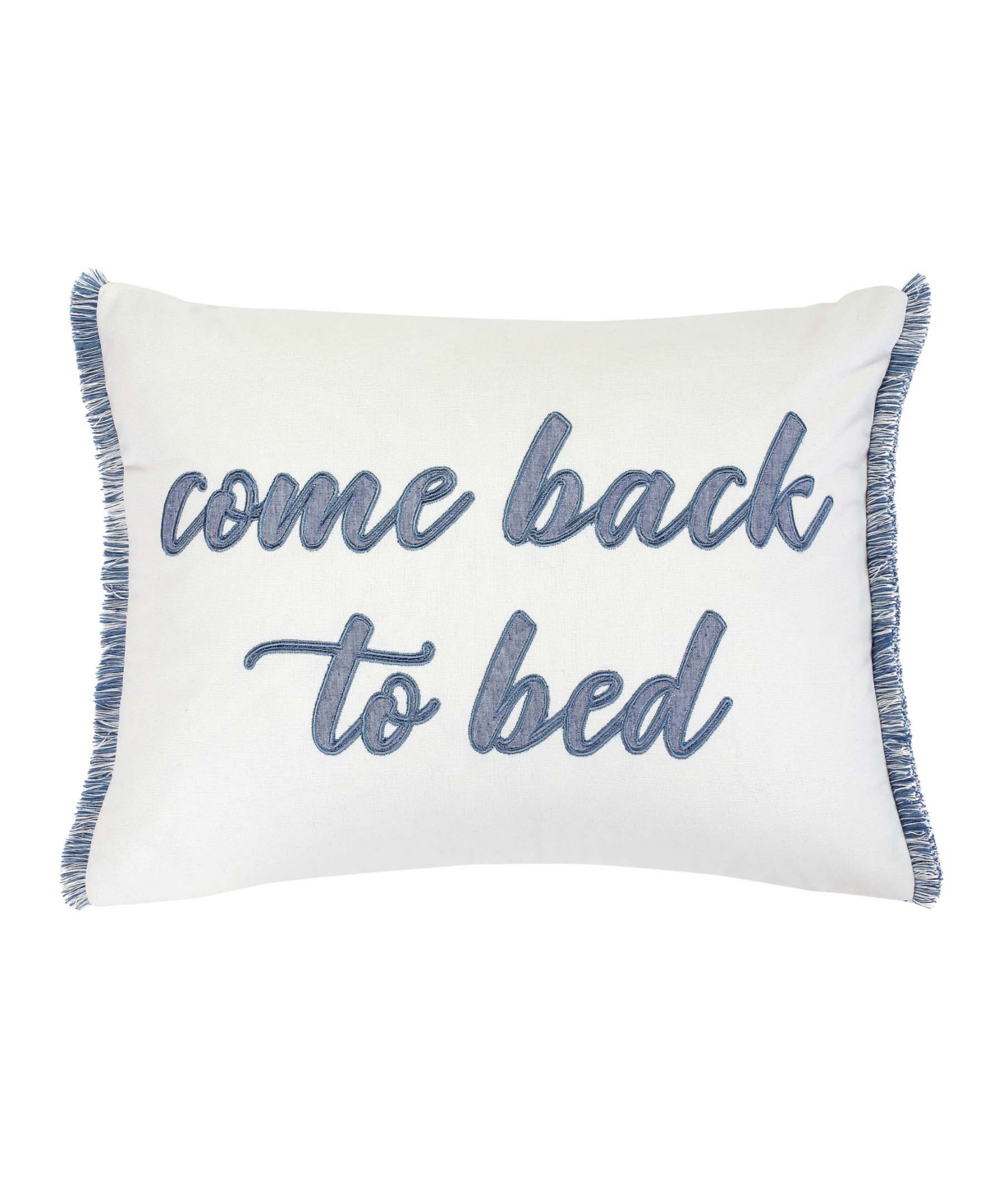 Levtex Abelia Fringe Decorative Pillow, 14" X 18" In White