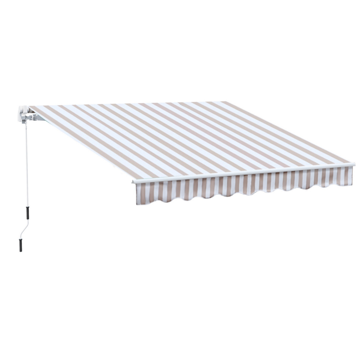 10' x 8' Retractable Awning, Patio Awnings, Sunshade Shelter w/ Manual Crank Handle, Uv & Water-Resistant Fabric and Aluminum Frame for Deck, Balcony,