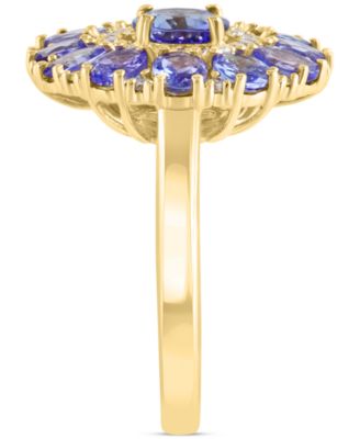 EFFY&reg; Diamond (1/5 ct. t.w.) & Tanzanite (2-1/6 ct. t.w.) Ring in 14k Yellow Gold