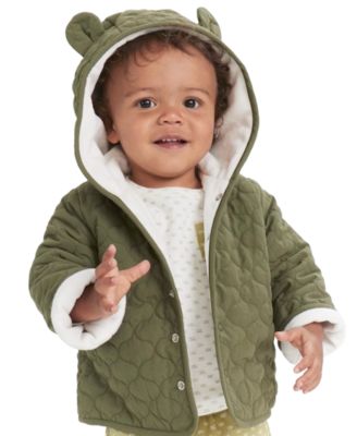 First Impressions Baby Boys Quilted Micro Fleece Lined Hooded Jacket Created for Macy s Macy s