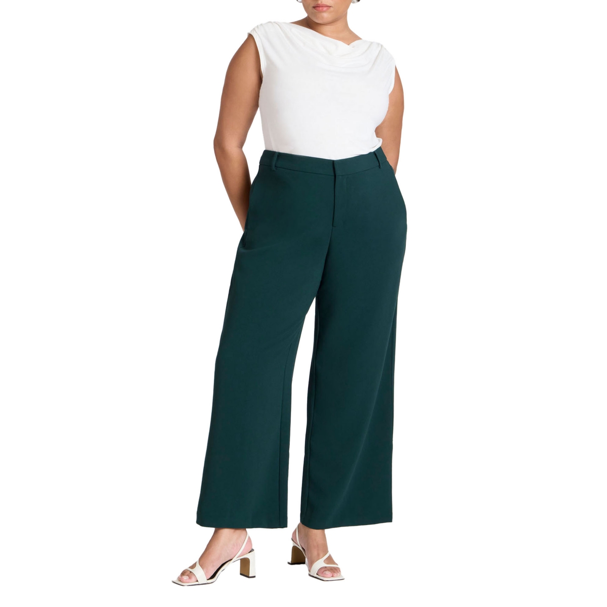 Eloquii Plus Size The 365 Semi Stretch Wide Leg Pant