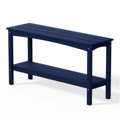 55" Outdoor Patio HDPE Adirondack 2-Tier Shelf Console Table