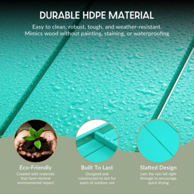 55" Outdoor Patio HDPE Adirondack 2-Tier Shelf Console Table