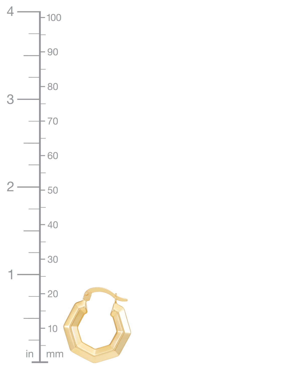 Polished Geometric Knife Edge Small Hoop Earrings in 14k 3/4