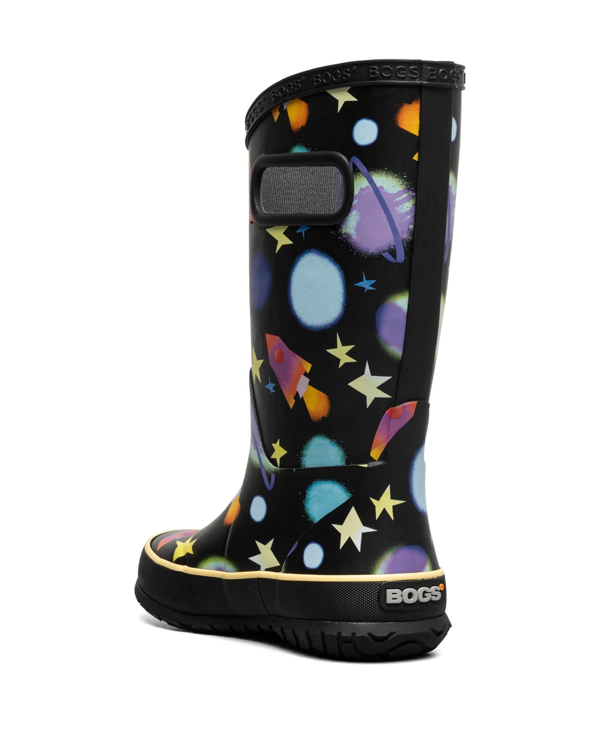 Bogs Little And Big Girls Rain Boot In Black Multi 1