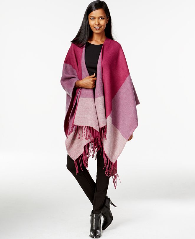 Echo Colorblock Reversible Poncho & Reviews - Handbags & Accessories ...