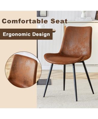 Table and chair set. Modern dining table with MDF top and beautiful MDF legs. Comes with brown comfortable chair with seat and metal legs. Suitable for a wide range of decorative styles.