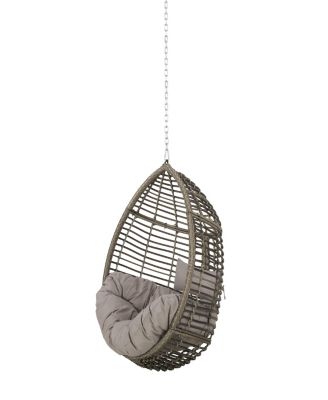 Elegant Teardrop Rattan Hanging Chair With Plush Cushions